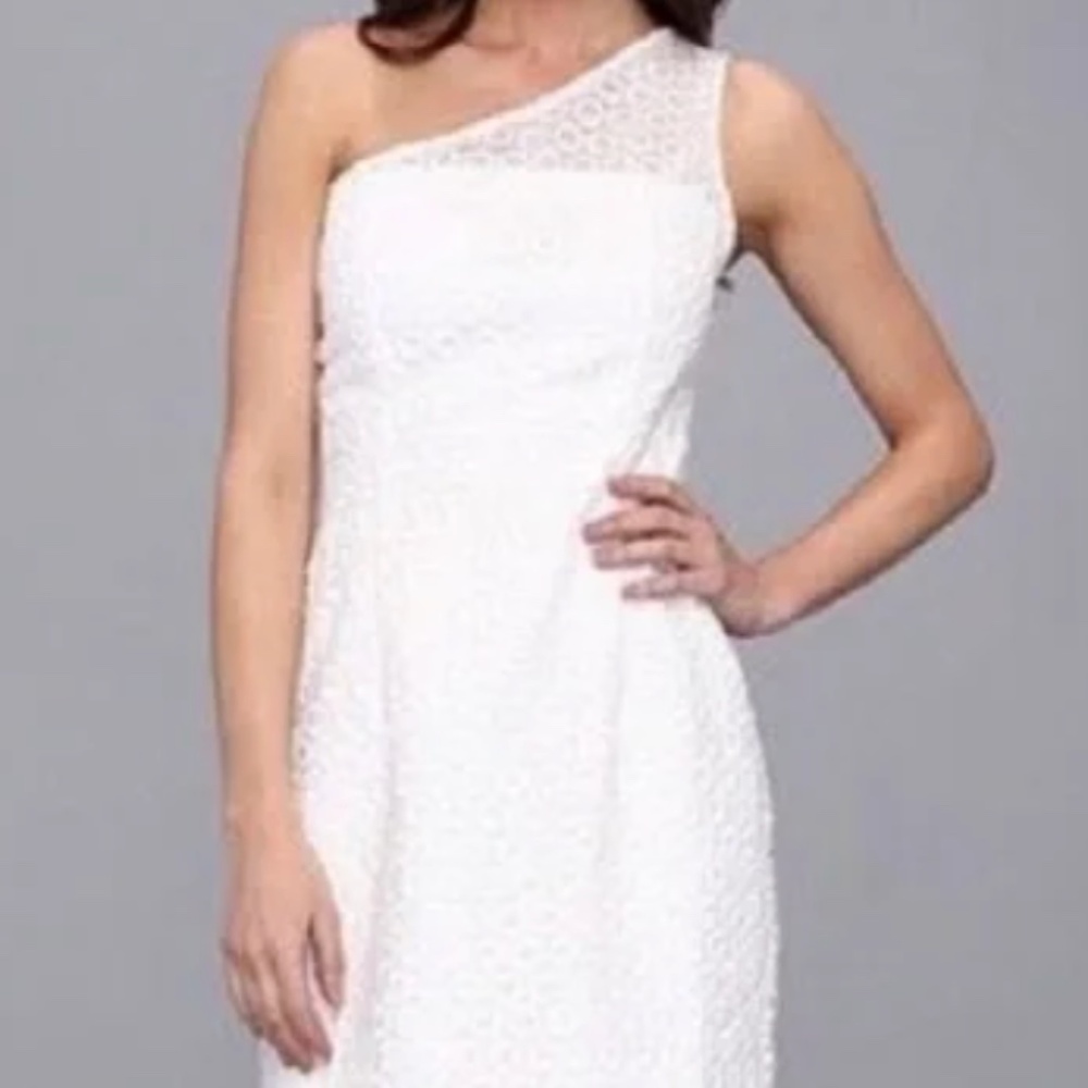 Lilly Pulitzer Size 2 White One Shoulder Dress